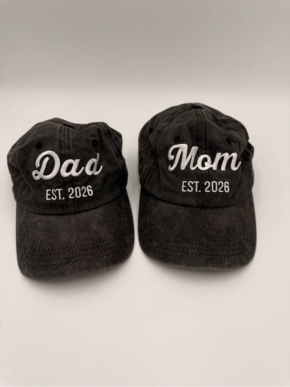 Mom Embroidered EST. 2026 Black Baseball Cap